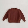 thumbnail image 2 of Lmnyox Sweaters for Kids Fashion Solid Color Long Sleeve Turtleneck Knitted Pullover Winter Loose Warm Tops, 2 of 9