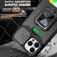 thumbnail image 4 of Design for iPhone 14 Pro Max Phone Case with Screen Protector Card Holder Stand Kickstand Heavy Duty Slim Shockproof Hybrid Rugged Drop Protective Cover for Women Men Girls 6.7 inch Black, 4 of 8