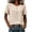 Beige(Womens Tops), variant on Henley Short Sleeve Tops for Women Round Neck Button Front Blouse with Ruffle Sleeve Drawstring