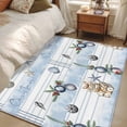 thumbnail image 4 of 3'x5' Rug for Living Room Bedroom, Christmas Washable Area Rugs Non-Slip Carpet Mats, Xmas Pine Cones Starfish Conch Gifts Light Blue Indoor Low Pile Area Rug Runner for Kitchen, Mudroom, 4 of 8