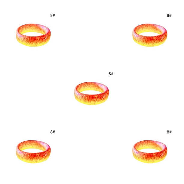 Sonducket Anillo unisex que brilla en la oscuridad Anillo de acrílico Luminoso Noche que brilla intensamente Joyería de mano Regalo de vacaciones, Rojo y rojo talla 8 5piezas Sonducket CBP170309