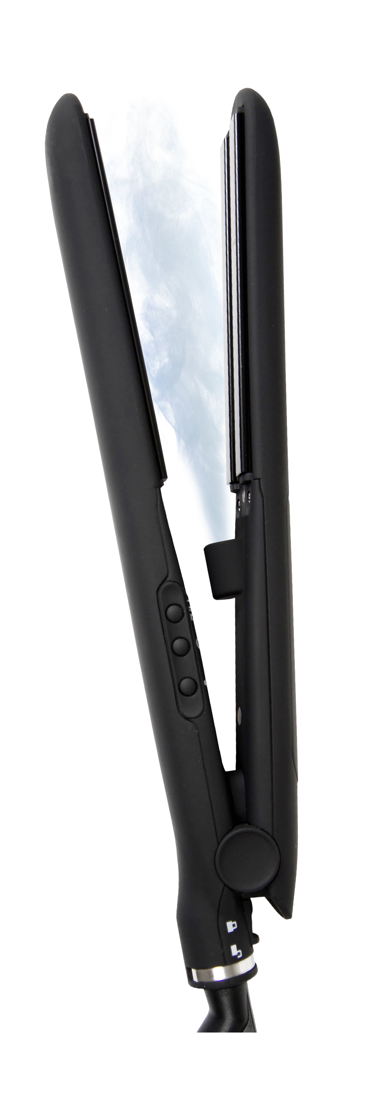 Kim Kimble 1 Conditioning Vapor Infused Flat Iron  Special Ceramic Dual Heat Setting, Strengthens & Adds Volume to Hair  Argan Oil & Wheat Protein Solution Included  Independent Vapor on/off