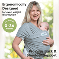 thumbnail image 4 of Flying Ideas Baby Wrap Carrier Breathable Baby Sling ,Hands Free Baby Carrier for Infant Newborn Gray, 4 of 13