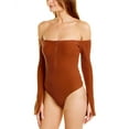 thumbnail image 3 of GOOD AMERICAN womens  1/2-Zip Bodysuit, 0, Brown, 3 of 4