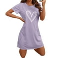thumbnail image 5 of Womens Nightgowns Sleepdress Heart Sleepshirts Lilac Purple XL, 5 of 5