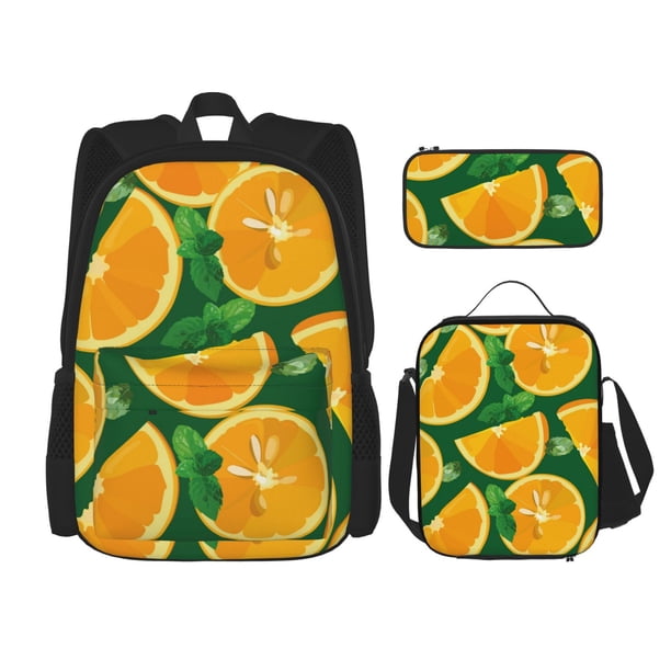 Balery Orange Mochila escolar 3 en 1 para niños: mochila resistente con lonchera térmica y estuche para lápices. Mochila escolar para niños y niñas.