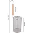 thumbnail image 2 of Mesh Pasta Basket With Wooden Handle Stainless Steel Mesh Spider Strainer Mesh Pasta Basket Stainless Steel Fine Mesh Pasta Basket For Pasta Noodles D, 2 of 5