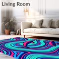 thumbnail image 2 of ODIKA 4'x6' Machine Washable Non-Slip Area Rug, Ocean Waves Marine Life Hook Making Kit Decorative Throw High Traffic Rug with Pad, Pink, 686160, 2 of 8