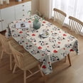 thumbnail image 2 of Beige Cow Heart Pattern Rectangle Tablecloth 60"x84",Waterproof Polyester Rectangle Table Cloth, Wipeable Spillproof Polyester Tablecloth for Dining, Camping, Indoor and Outdoor, 2 of 5