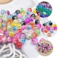 thumbnail image 4 of 100 cuentas de cristal craqueladas con caja de almacenamiento, cuentas artesanales coloridas con agujeros para manualidades, 4 of 6