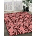 thumbnail image 3 of Ahgly Company Machine Washable Indoor Square Transitional Saffron Red Area Rugs, 7' Square, 3 of 7