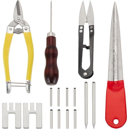 Basket Basketry Tool Kit Including Scissors Awls Knitting Needle Braided Closing Tube Basket Weaving Beginner Kit Tool Set DIY