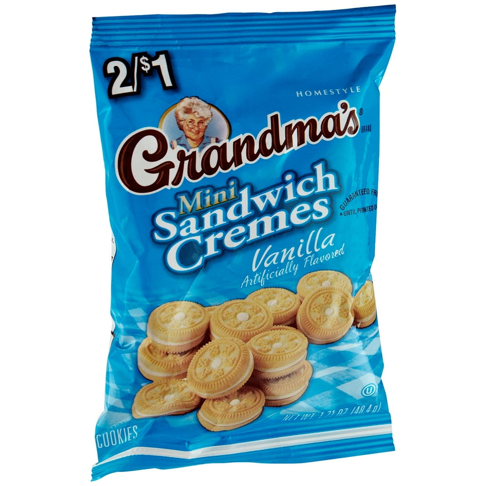 Grandma's Homestyle Vanilla Flavored Mini Sandwich Creme Cookies 1.71