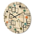 thumbnail image 3 of Designart 'Abstract Retro Design Pattern II' Mid-Century Modern Wood Wall Clock, 3 of 5