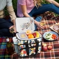 thumbnail image 5 of FORMRS Insulated Cooler Bag 24 Cans Capacity Soft Leakproof Lunch Box with Side Pockets, Blue Geometric, 5 of 7