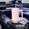 thumbnail image 3 of Gobelet en Acier Inoxydable de 40 oz avec Couvercle à Paille – Rétention Chaude et Froide de 24+ Heures, Conception Étanche au Quart de Tour, Compatible avec Porte-Gobelet – Rose Poudré, 3 of 10