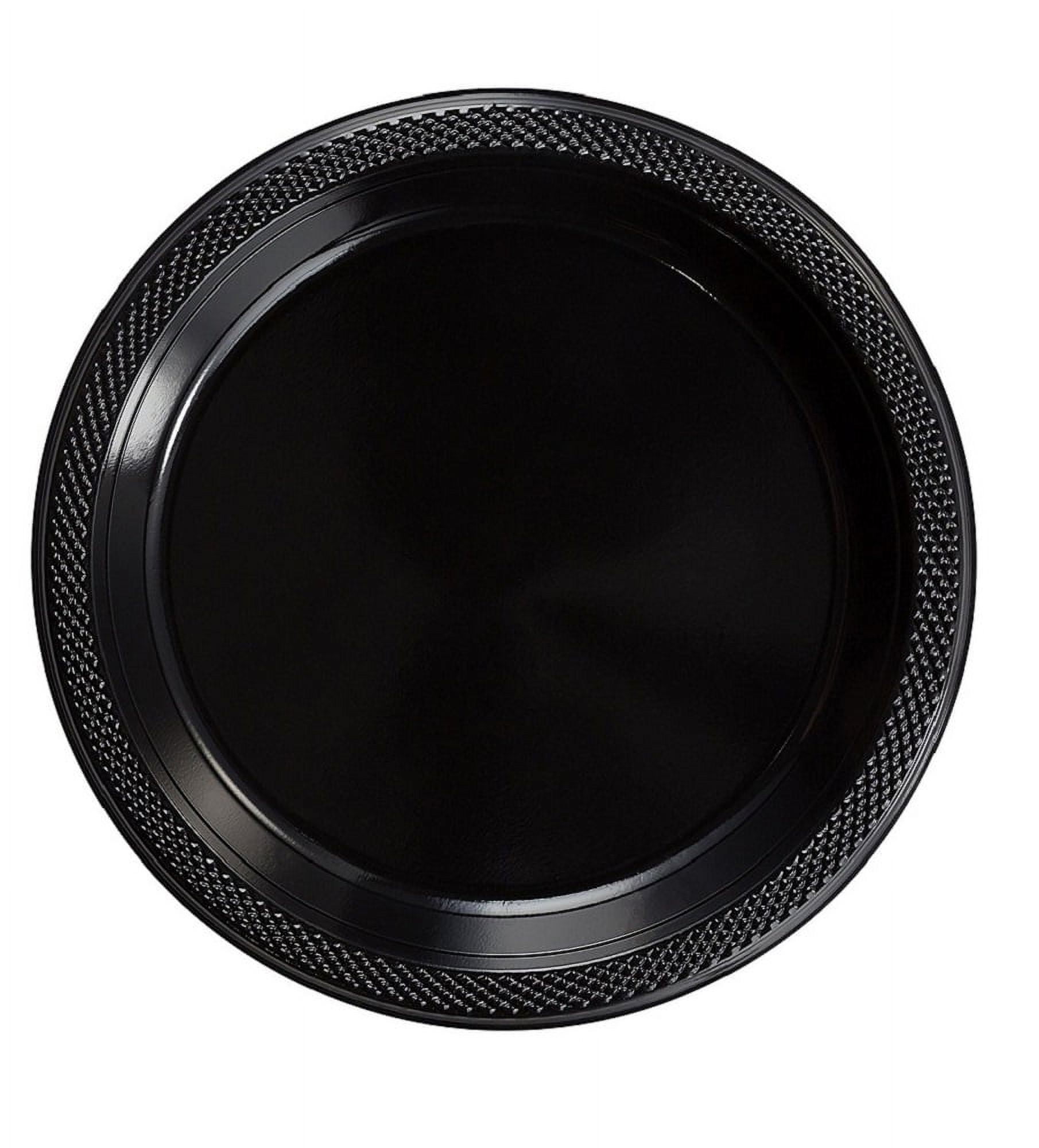 Black plastic party plates discount