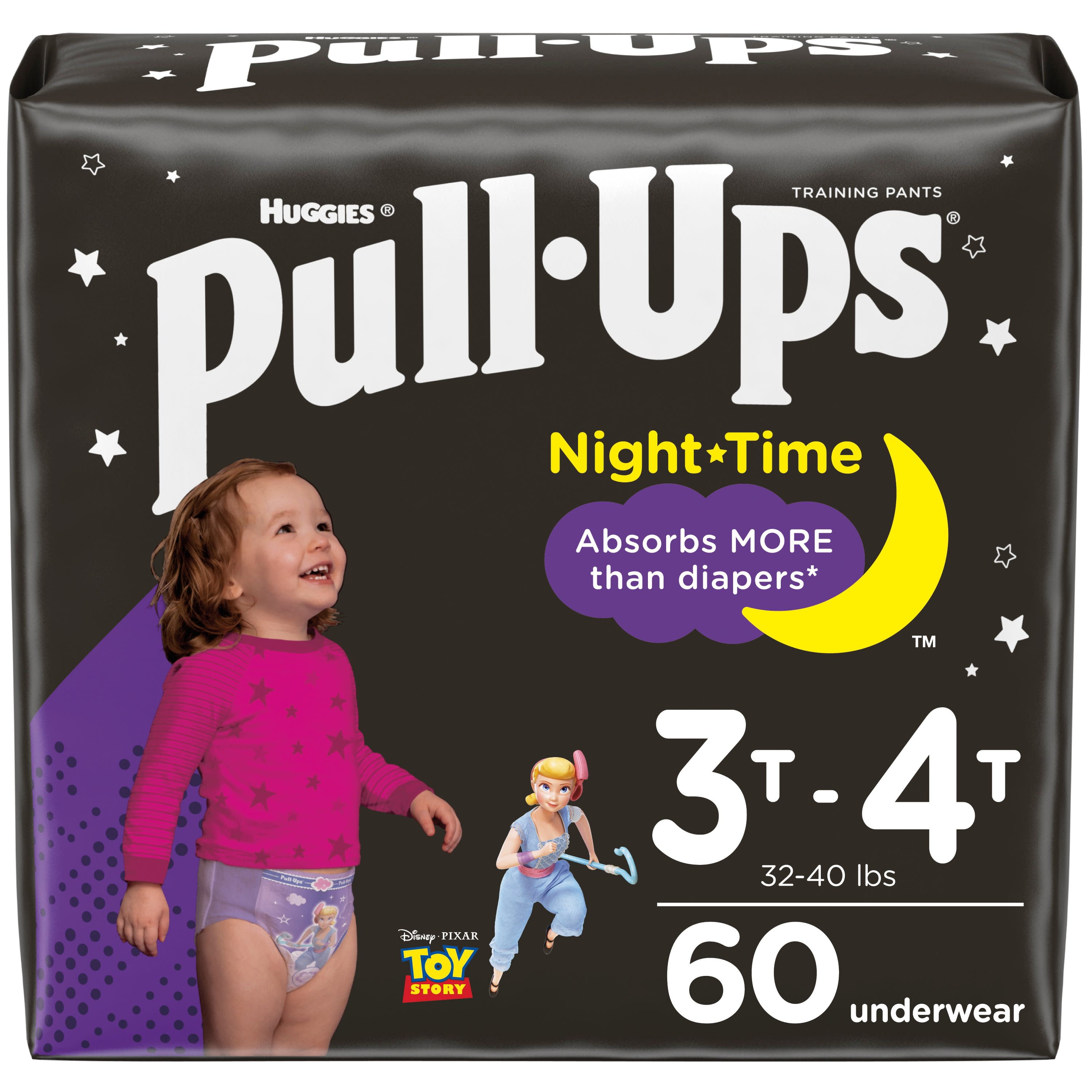 Pull-Ups Girls' Night-Time Potty Training Pants, 3T-4T, 60 Ct - 1