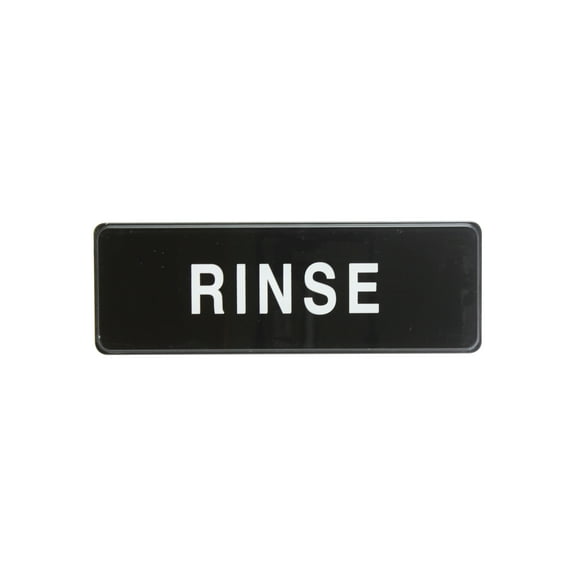 Excellante 9" x 3" information sign with symbols, rinse, comes in each