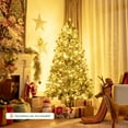 thumbnail image 3 of Costway Arbre de Noël Artificiel à Charnières Pré-Éclairées de 6 Pieds avec Pommes de Pin et Baies Rouges, 3 of 10