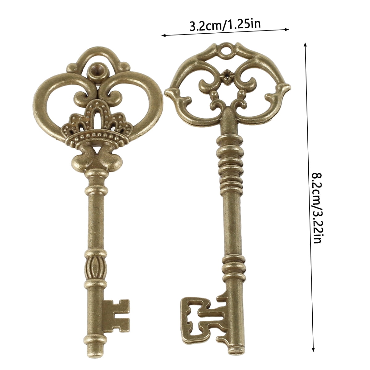 JIALEEY Vintage Skeleton Key Charms, 23 Type of 46PCS Antique Bronze Key  Charms for Necklace Pendant DIY Jewelry Making Supplies Wedding Favors
