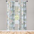 thumbnail image 3 of Ambesonne Autumn Curtains, Branches Trees Pencil Art, Pair of 28"x95", Pale Vermilion and Teal, 3 of 5