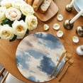 thumbnail image 2 of Round Placemats Watercolors Blue Brown 15 inch Set of 6 Table Mats for Dining Table Abstract Art Heat Resistant Non-Slip Kitchen & Home Decorative Place Mat Set, 2 of 8