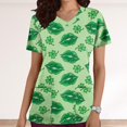thumbnail image 1 of Fiudx Camisas de Mujer Blusa de Lactancia con Cuello En V y Manga Corta Estampada para El Día de San Patricio para Mujer, 1 of 4