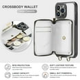 thumbnail image 5 of Dteck iPhone 14 Pro Wallet Case Crossbody, Zipper Phone Case with RFID Blocking Card Holder Wrist Strap Leather Purse Cover Gift for Women for Apple iPhone 14 Pro, White, 5 of 8