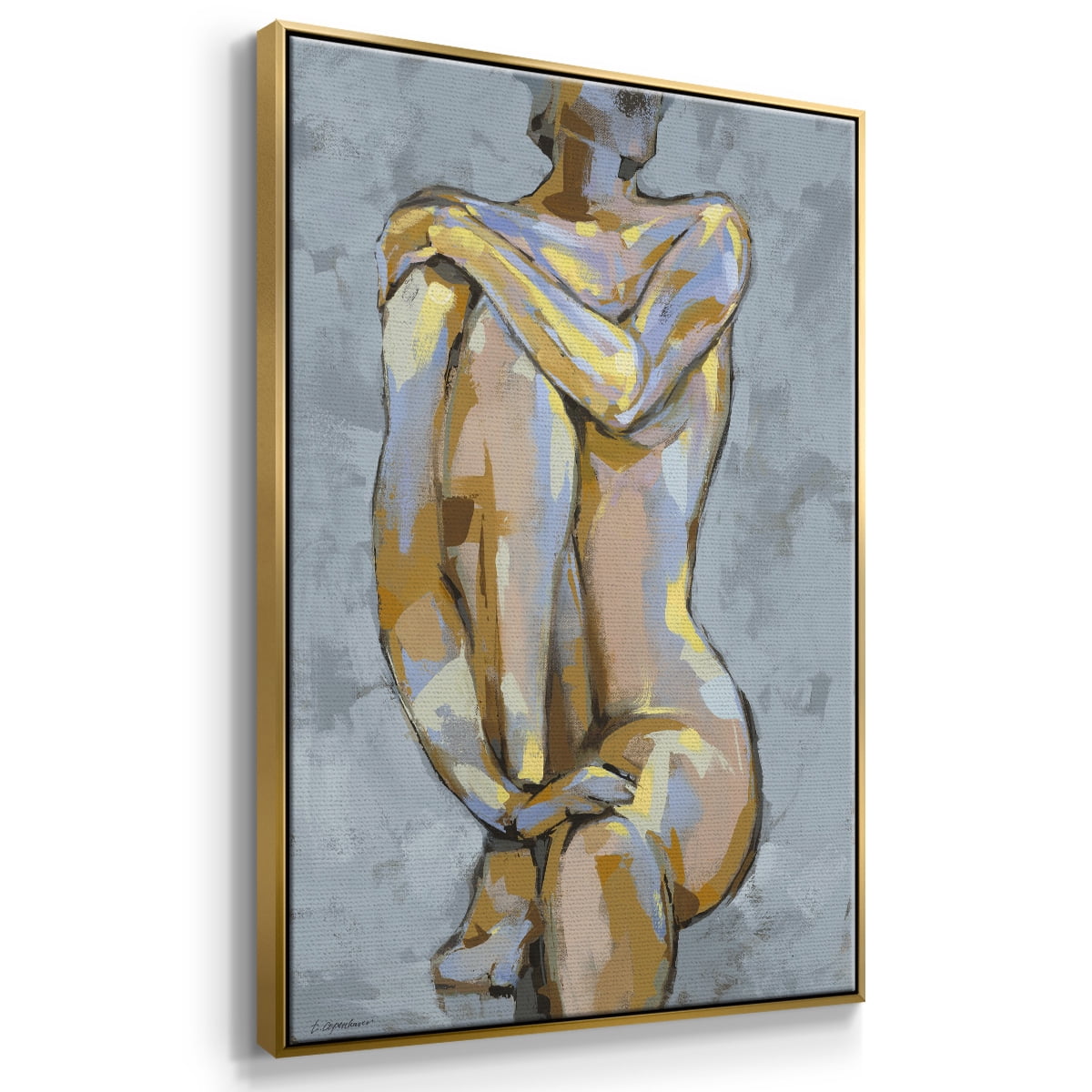 Grey Maiden I Framed Premium Gallery Wrapped Canvas - Ready to Hang - 27 x 41 - Gold Floating Frame