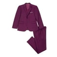 thumbnail image 3 of Visaccy Men’s Grayish purple Slim Fit Suit One Button 3-Piece Blazer Dress Business Wedding Party Jacket Vest & Pant, 3 of 4