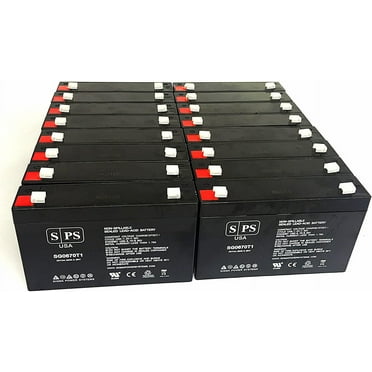 SPS Brand 6V 7 Ah Replacement Battery (SG0670T1) for Dynacell WP66 (16 Pack)