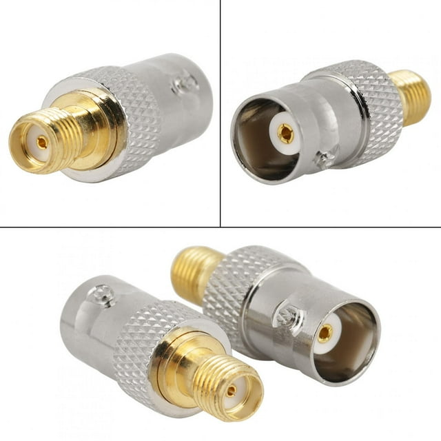 2pcs Coaxial BNC To SMA Adapter, RF Adapter Female To SMA Female Type RF Connector