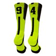 thumbnail image 1 of Player Id Black/Electric Green Number Crew Socks (#94, Medium) - #94,Medium, 1 of 2