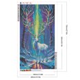 thumbnail image 2 of Pintura de diamante 5D DIY taladro redondo completo Aurora ciervo decoración del hogar 40x70cm blanco, 2 of 9