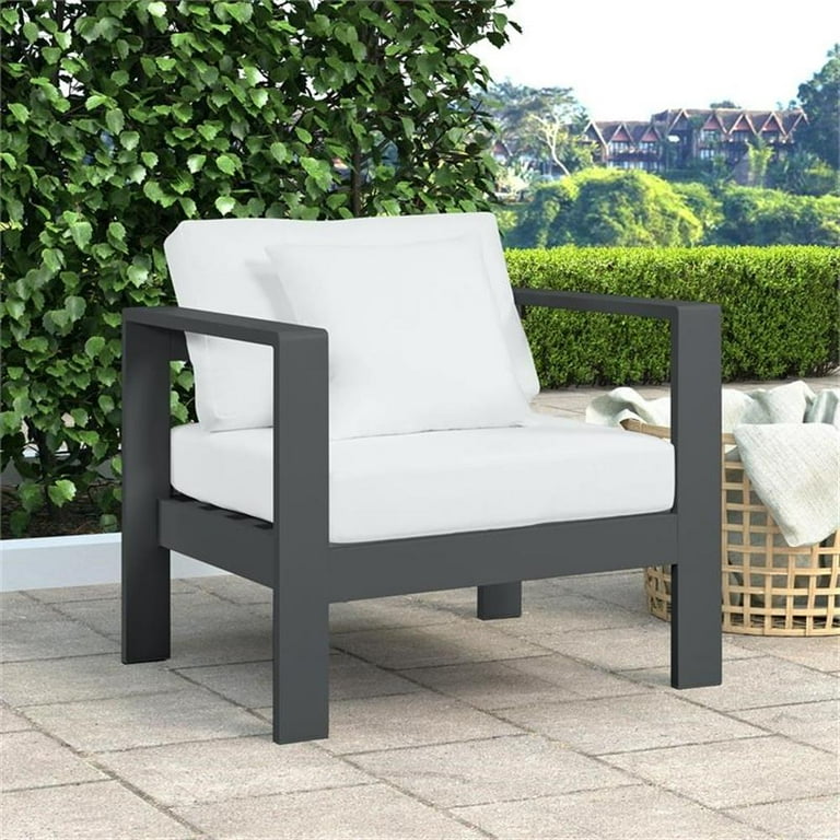 Afuera Living Modern Contemporary White Outdoor Patio Arm Chair