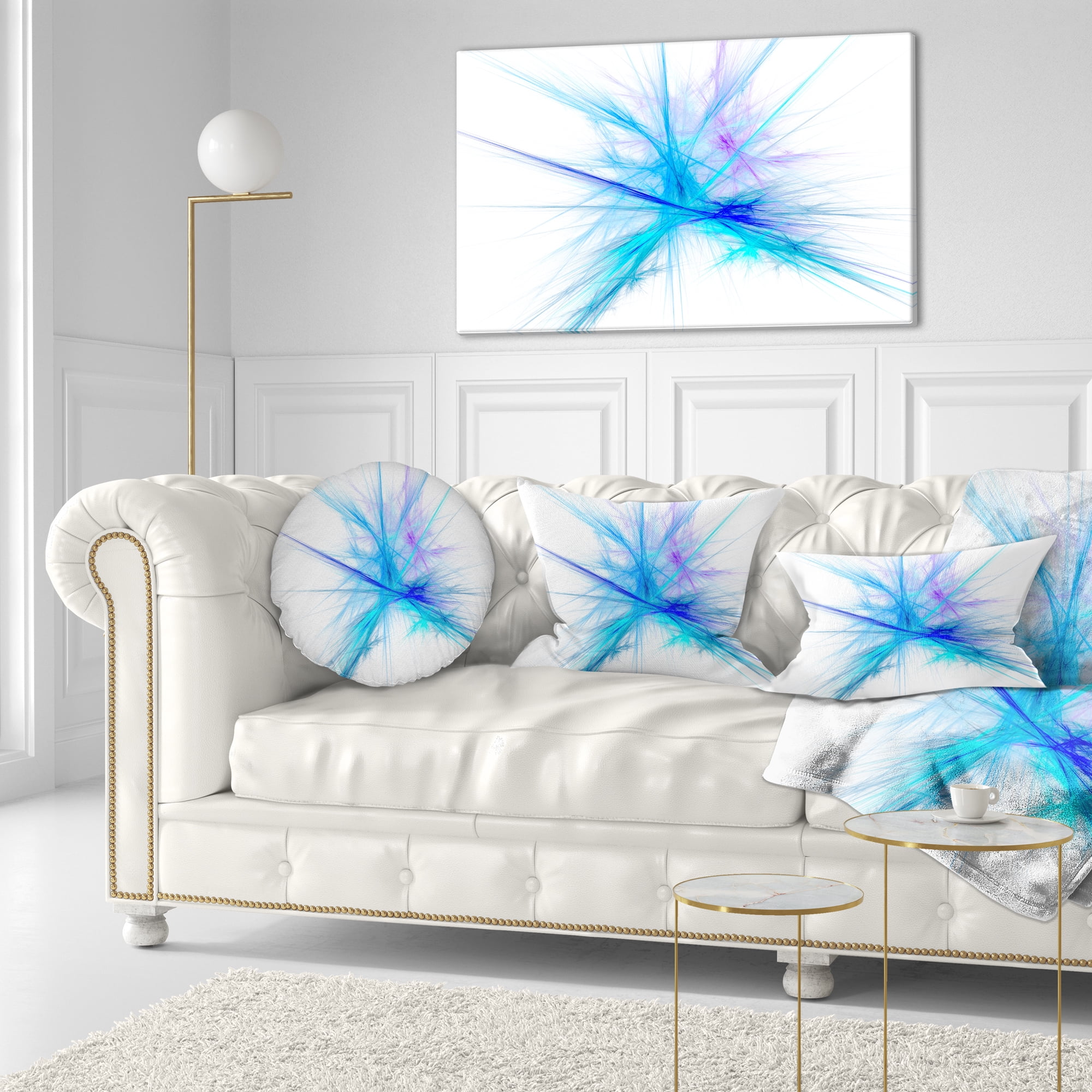 Designart Criss Cross Spectrum of Light - Abstract Throw Pillow - 12x20
