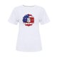 thumbnail image 3 of Tops Cortos para Mujeres Bandera de Moda Impresa Cuello Redondo, Camiseta de Manga 3/4 para Uso Diario, Casero Y Cómodo, 3 of 4