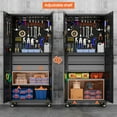thumbnail image 6 of Aobabo Upgraded Metal Garage Cabinet with Wheels with 5 Pegboards & 2 Drawer, 71" H Lockable Steel Tool Storage Cabinet for Garage,Home,Office,Assembly Required,Black, 6 of 9