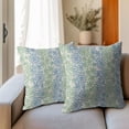 thumbnail image 3 of Blue Green Pillow Covers 20x20 Set of 2 Modern Geometry Dahlia Floral Print Pattern Outdoor Decorative Linen Zipper Throw Pillows Cases Cushion Cover Rustic Decoration Farmhouse Sofa Couch Bed Decor, 3 of 4
