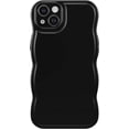 thumbnail image 4 of iPhone 15 Pro Case,Simple Wave Design Wavy Frame Soft Silicone Aesthetic Phone Case for iPhone 15 Pro Phone Case,Black, 4 of 10