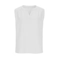 thumbnail image 4 of GiLiling Girls Linen 2 Piece Outfit Sleeveless V-Neck Top and Loose High Waisted Summer Pants Set (White, 3-4 Years), 4 of 7