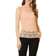 thumbnail image 5 of INSPIRE CHIC Women's Sleeveless Lace Ruffled Semi Sheer Blouse Top, 5 of 7