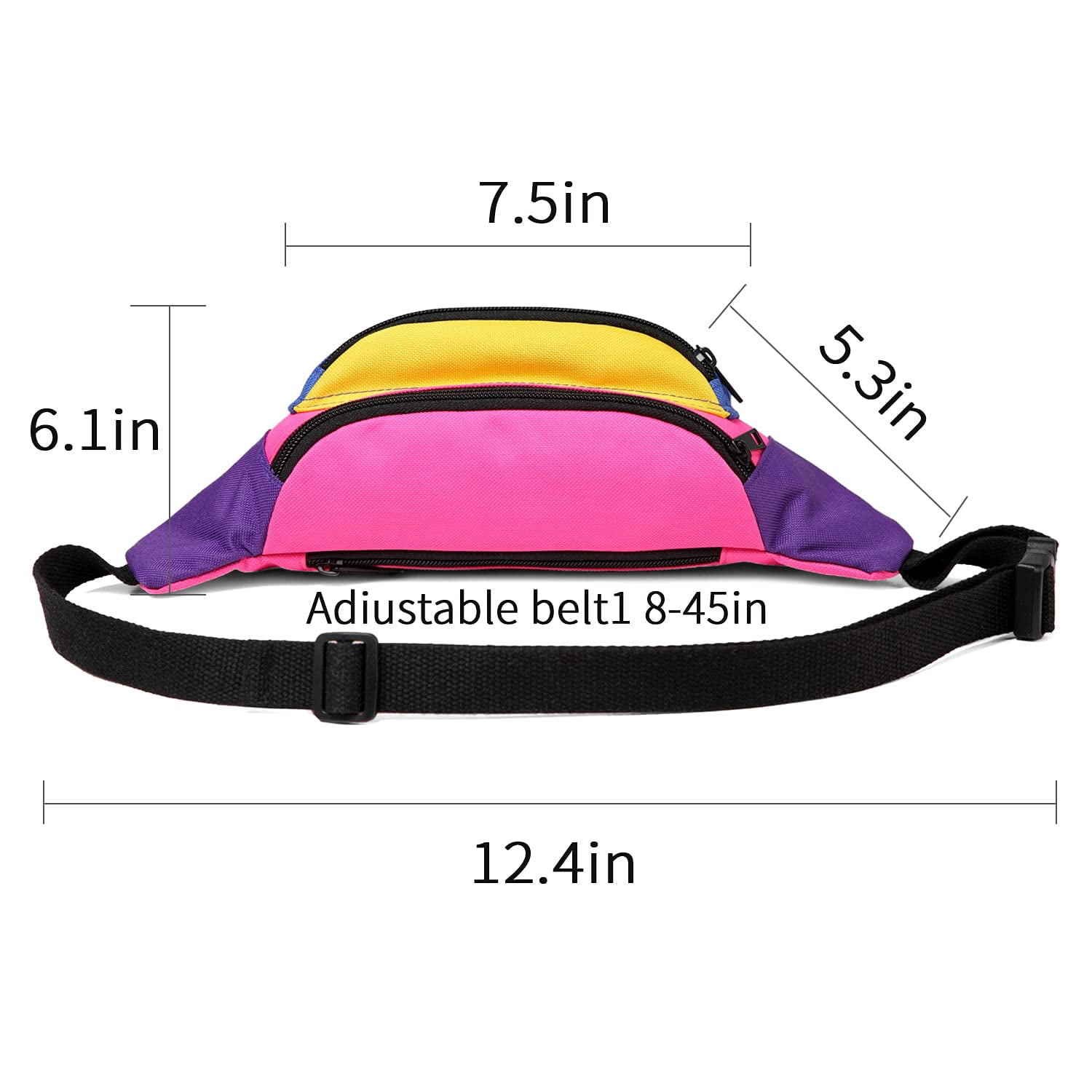 MIAIULIA 80s Neon Waist Fanny Pack for 80s Costumes,Festival Travel Party