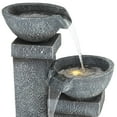 thumbnail image 3 of Three Bowls 32 1/4" High Large Modern Indoor Outdoor Decor Gray Faux Stone Floor Fountain w/ Light LED Cascading, 3 of 9