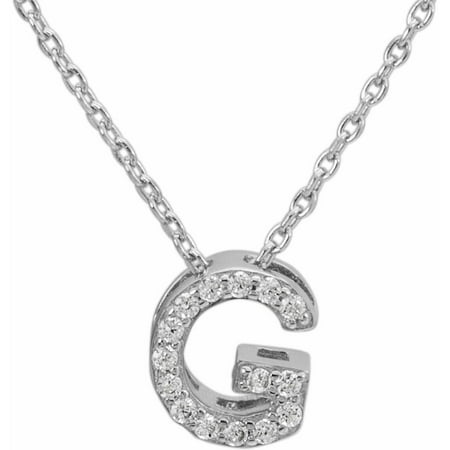 necklace chain silver initial sterling cz block jewelry walmart