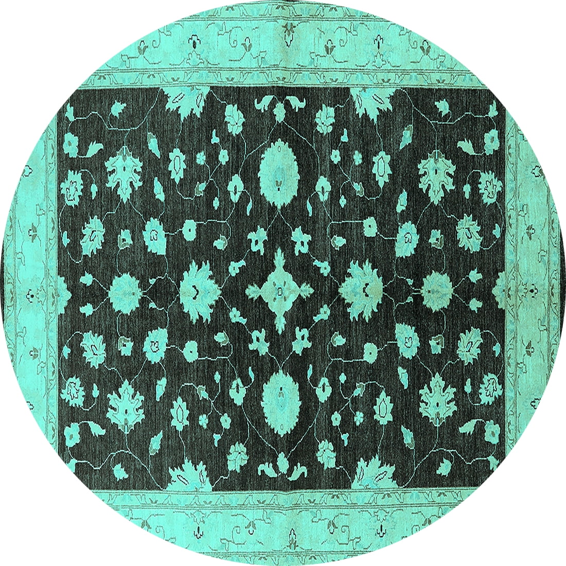 Ahgly Company Indoor Round Oriental Turquoise Blue Industrial Area Rugs ...