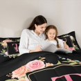thumbnail image 5 of Homewish Child Initial T Letter Bedding Comforter Set, Butterfly Animal Twin Comforter Sets, Rustic Cartoon Rose Floral Reversible Bedding Set, Ultra Soft Bedroom Decor, 2-Piece, 5 of 8