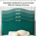 thumbnail image 4 of VECELO Twin Bed Frame, Nailhead Trim Upholstered Platform Bed with Adjustable Headboard, Wooden Slats Support/No Box Spring Needed, Dark Green, 4 of 9