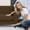 thumbnail image 5 of 2024 Textured Grid Stretch Sofa Cover Couch Slipcover with Separate Cushion Cover(Gray  Sofa), 5 of 5